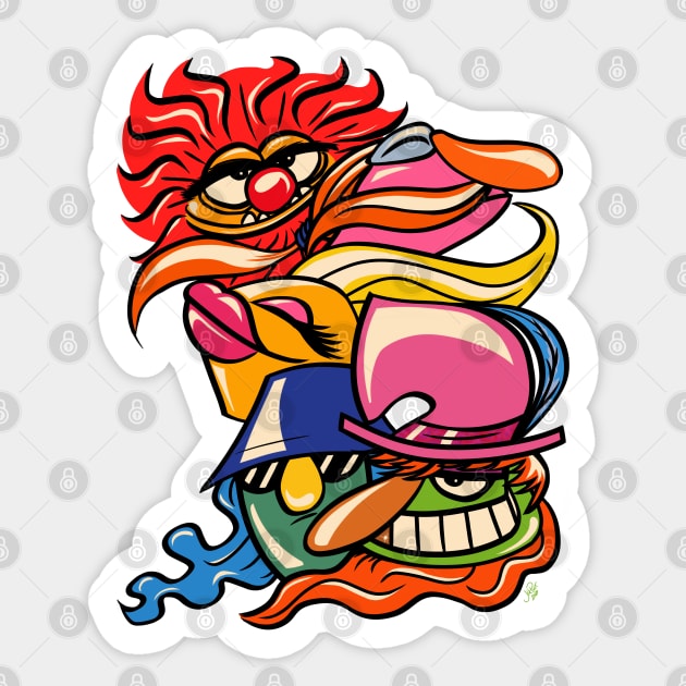 Dr. Teeth and the Electric Mayhem Psychedelic Sticker by UzzyWorks